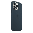 Apple Soft Silicone Back Cover for Apple iPhone 13 Pro (Supports Wireless Charging, Abyss Blue)_4
