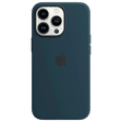 Apple Soft Silicone Back Cover for Apple iPhone 13 Pro (Supports Wireless Charging, Abyss Blue)_1