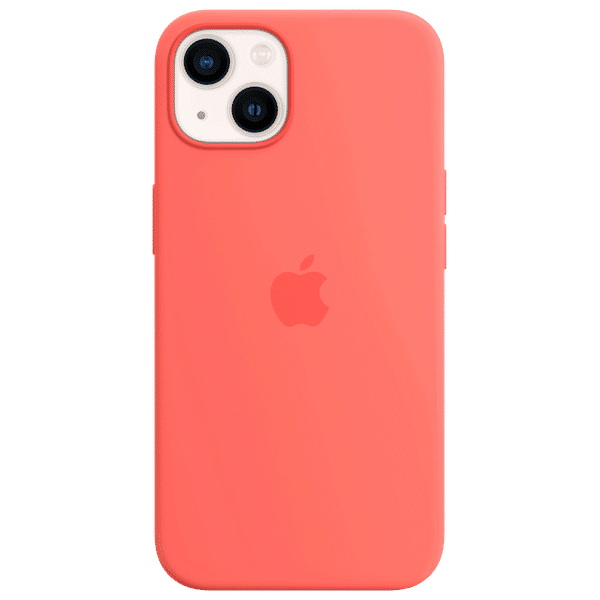 Apple Soft Silicone Back Cover for Apple iPhone 13 Mini (Supports Wireless Charging, Pink Pomelo)_1
