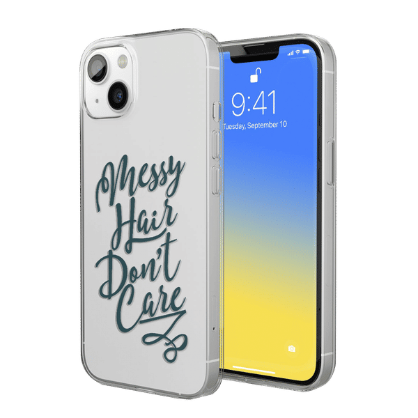 Macmerise Messy Hair Dont Care Silicone Back Cover for Apple iPhone 14 Plus (Supports Wireless Charging, Multi Color)_1