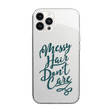 Macmerise Messy Hair Dont Care Silicone Back Cover for Apple iPhone 14 Pro (Supports Wireless Charging, Clear)_3