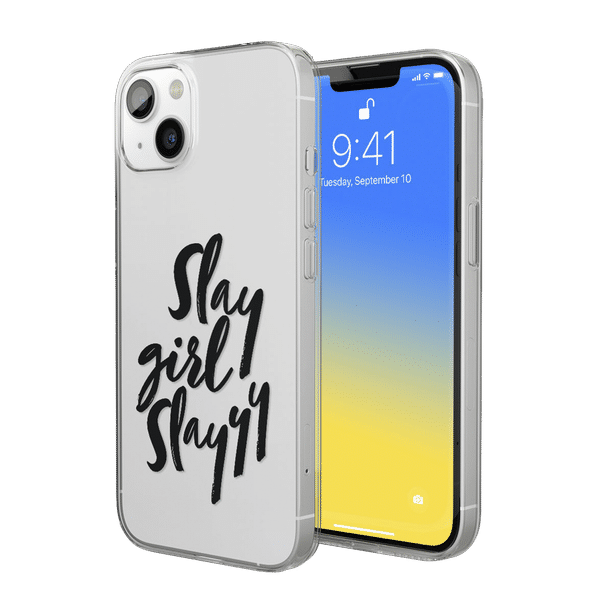 Macmerise Slay Girl Slay Silicone Back Cover for Apple iPhone 14 Plus (Supports Wireless Charging, Clear)_1