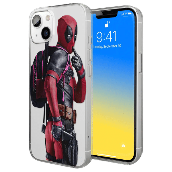 Macmerise Smart Ass Deadpool Silicone Back Cover for Apple iPhone 14 (Supports Wireless Charging, Multi Color)_1