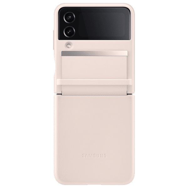 SAMSUNG Flap Soft Leather Back Cover for SAMSUNG Galaxy Z Flip4 (Snug Fit, Peach)_1