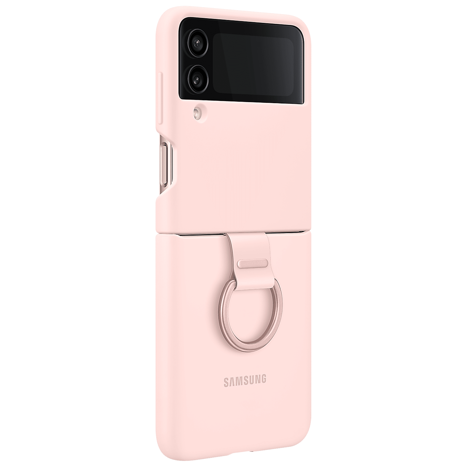 Galaxy Z Flip4 Silicone Cover with Ring Pink Mobile Accessories