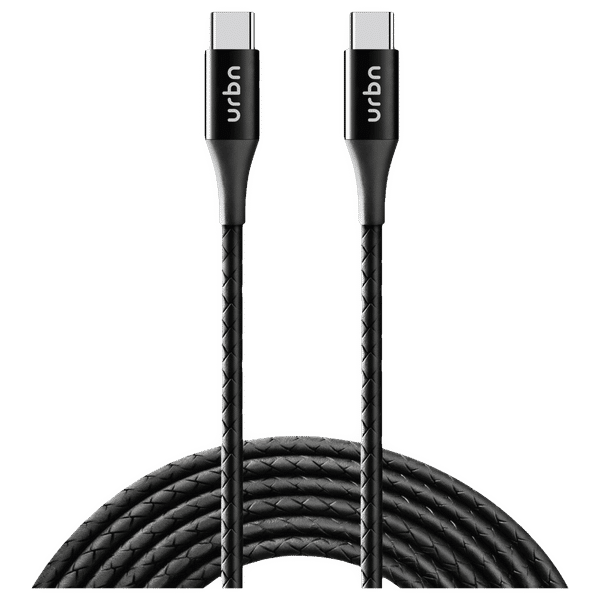 URBN Type C to Type C 3.9 Feet (1.2M) Cable (Tangle Free Design, Black)_1