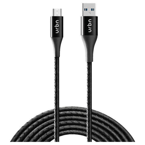 URBN Type A to Micro USB 3.9 Feet (1.2M) Cable (Tangle Free Design, Black)_1