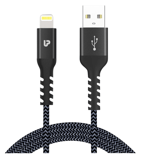 UltraProlink NyloKev+ Type A to Lightning 6.6 Feet (2M) Cable (Tangle Free Design, Grey)_1