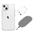 GRIPP Hard Polycarbonate Back Cover, Adapter & Wireless Charger Combo for Apple iPhone 13 (Scratch Resistant, Multi Color)_1