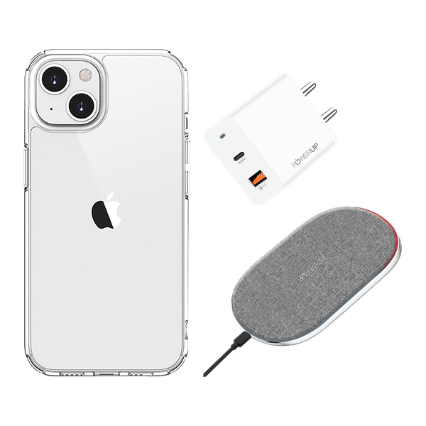GRIPP Hard Polycarbonate Back Cover, Adapter & Wireless Charger Combo for Apple iPhone 13 Mini (Scratch Resistant, Multi Color)_1