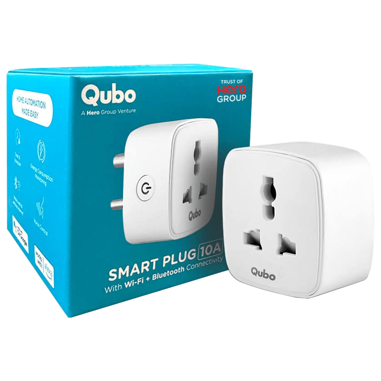 Buy Qubo Smart Plug- 10 A Smart Plug (Alexa and Google Assistant Support,  HSP02D1001, White) Online – Croma