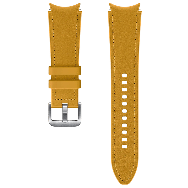 SAMSUNG Hybrid Fluoroelastomer & Leather Band for SAMSUNG Galaxy Watch4, Watch4 Classic, Watch5 & Watch5 Pro (20mm, M / L) (Sweat Resistant, Mustard)_1
