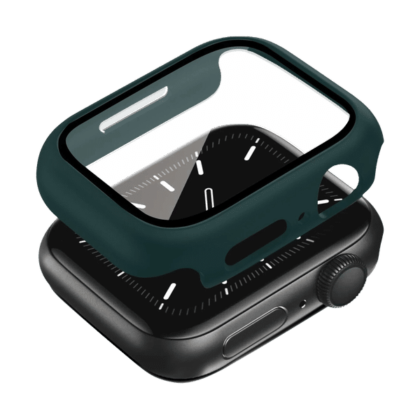Gripp Defence Polycarbonate Bumper Case for Apple Watch Series 7, 6, 5, 4, 3, 2, 1 & SE (45mm) (Built-in Tempered Glass, Green)_1
