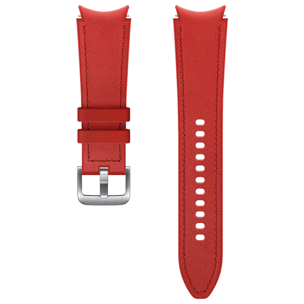 SAMSUNG Hybrid Fluoroelastomer & Leather Band for SAMSUNG Galaxy Watch4, Watch4 Classic, Watch5 & Watch5 Pro (20mm, M / L) (Sweat Resistant, Red)_1