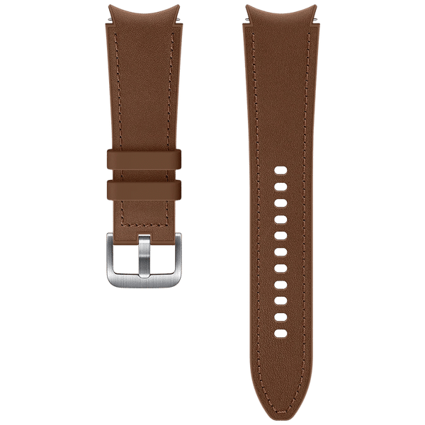 SAMSUNG Hybrid Fluoroelastomer & Leather Band for SAMSUNG Galaxy Watch4, Watch4 Classic, Watch5 & Watch5 Pro (20mm, M / L) (Sweat Resistant, Camel)_1