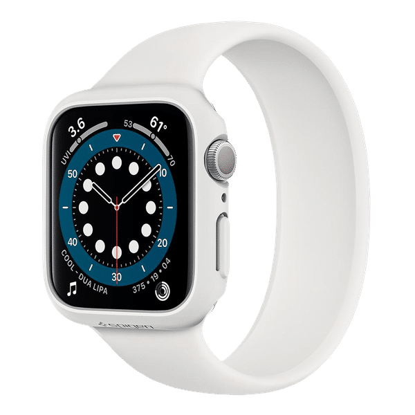 Spigen Thin Fit Polycarbonate Case for Apple Watch Series SE 2, SE, 6, 5 & 4 (40mm) (Razor-Thin Frame, White)_1