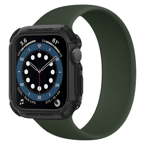 Spigen Tough Armor TPU & Polycarbonate Case for Apple Watch Series SE 2, SE, 6, 5 & 4 (44mm) (Shock-Absorbent Layer, Black)_1