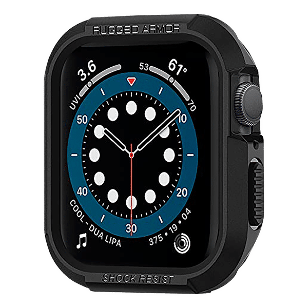 Spigen Rugged Armor TPU Case for Apple Watch Series SE 2, SE, 8, 7, 6, 5 & 4 (41mm / 40mm) (Shock-Absorbent Layer, Matte Black)_1
