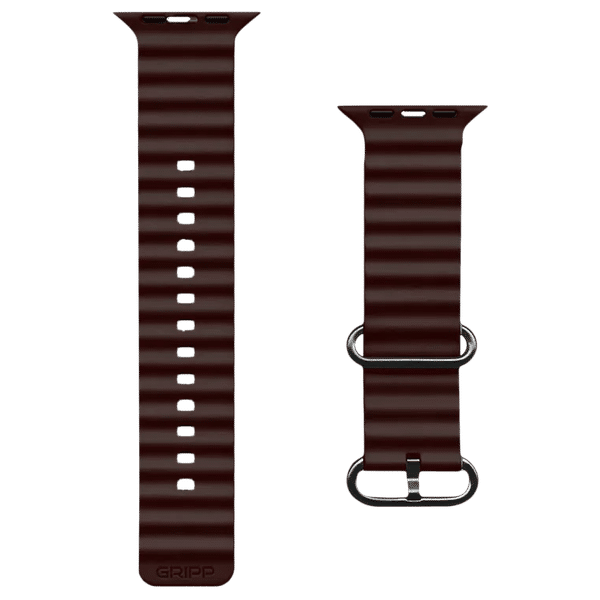 Gripp Solo Silicon & Elastomer Strap for Apple Watch Series 8, 7, 6, 5, 4, 3, 2, 1 & SE (45mm / 49mm) (Lightweight & Durable, Brown)_1