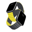 Gripp Reverser Silicone & Nylon Magnetic Strap for Apple Watch Series 3, 4, 5, 6 & 7 (40mm, 41mm) (Perfect Fit, Grey/Yellow)_4