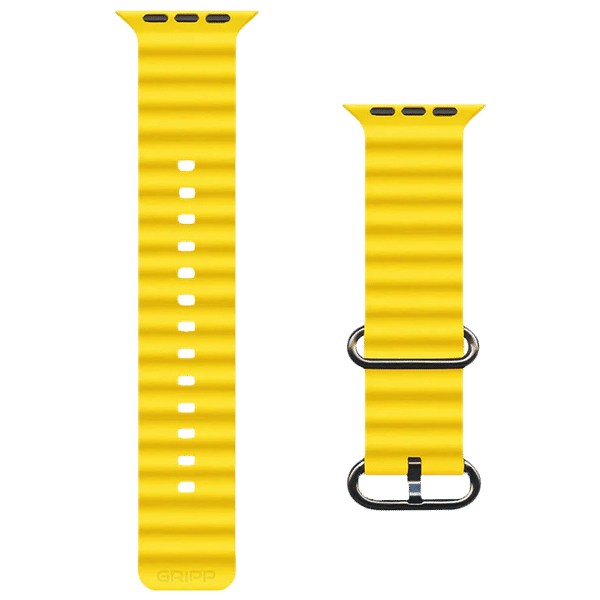 Gripp Solo Silicon & Elastomer Strap for Apple Watch Series 8, 7, 6, 5, 4, 3, 2, 1 & SE (45mm / 49mm) (Lightweight & Durable, Yellow)_1