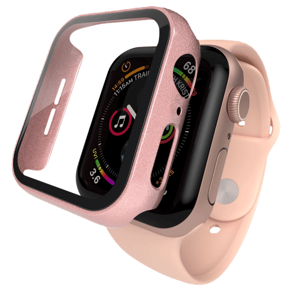 Hyphen DEFENDR TPU Bumper Case for Apple Watch Series SE, 4, 5 & 6 (44mm) (Touch Sensitive Tempered Glass, Rose Gold)_1