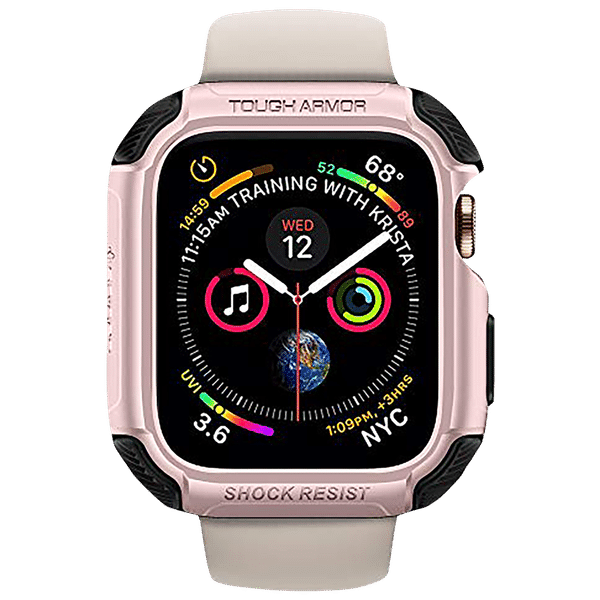 Spigen Tough Armor TPU & Polycarbonate Case for Apple Watch Series SE 2, SE, 6, 5 & 4 (44mm) (Shock-Absorbent Layer, Rose Gold)_1