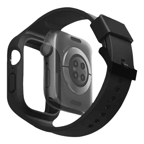 Gripp Helio Silicone Strap for Apple Watch Series 8, 7, 6, 5, 4, 3, 2, 1 & SE (44mm / 45mm) (Ventilation Holes Design, Black)_1