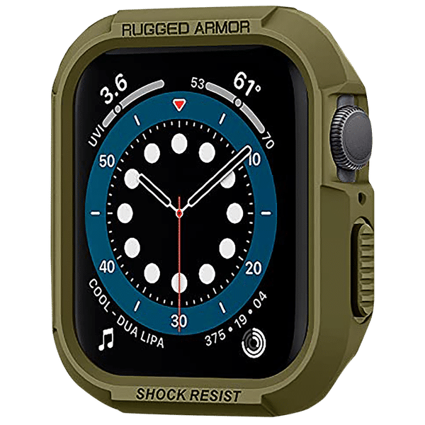 Spigen Rugged Armor TPU Case for Apple Watch Series SE 2, SE, 8, 7, 6, 5 & 4 (41mm / 40mm) (Shock-Absorbent Layer, Olive Green)_1