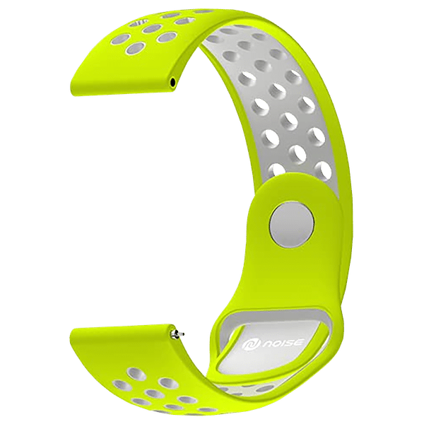 Noise Sports Edition Silicone Sport Strap for Noise ColorFit & NoiseFit (22mm) (Lightweight & Rugged, Yellow/Silver)_1
