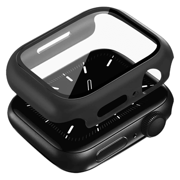 Gripp Defence Polycarbonate Bumper Case for Apple Watch Series 7, 6, 5, 4, 3, 2, 1 & SE (49mm) (Built-in Tempered Glass, Black)_1