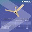 BAJAJ Energos 26 120cm Sweep 3 Blades Ceiling Fan (With Remote Control, 251146, Base Ivory)_3