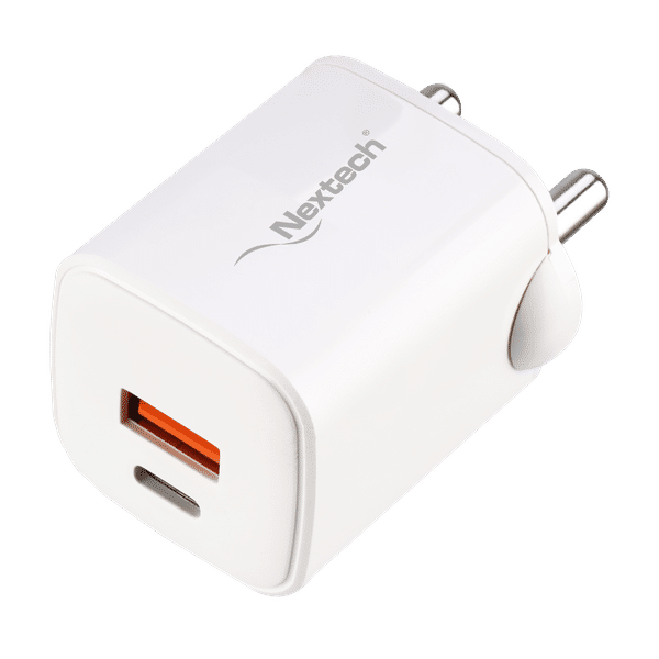 Nextech 35 W Type A & Type C 2-Port Fast Charger (Adapter Only, Universal Compatibility, White)_1