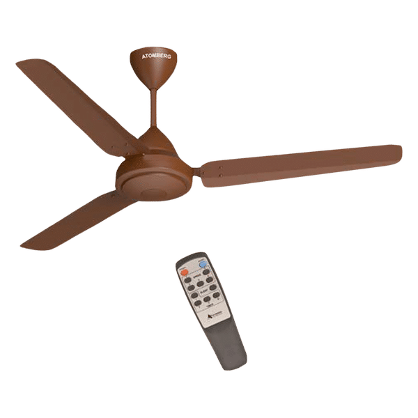 atomberg Efficio 120cm Sweep 3 Blade Ceiling Fan (5 Star BEE Rated With Remote Control, GFS21200RG, Matt Brown)_1