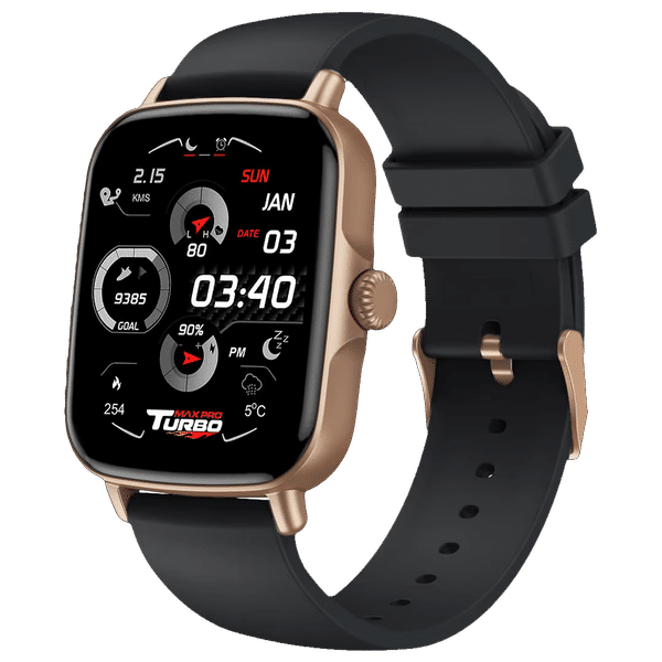 maxima Max Pro Turbo Smartwatch with Bluetooth Calling (42.9mm IPS HD Display, IP67 Water Resistant, Black Strap)_1