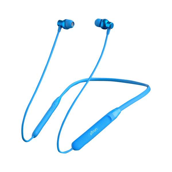 pTron Tangent Evo Neckband with Passive Noise Cancellation (IPX4 Water Resistant, 14 Hours Playback, Blue)_1