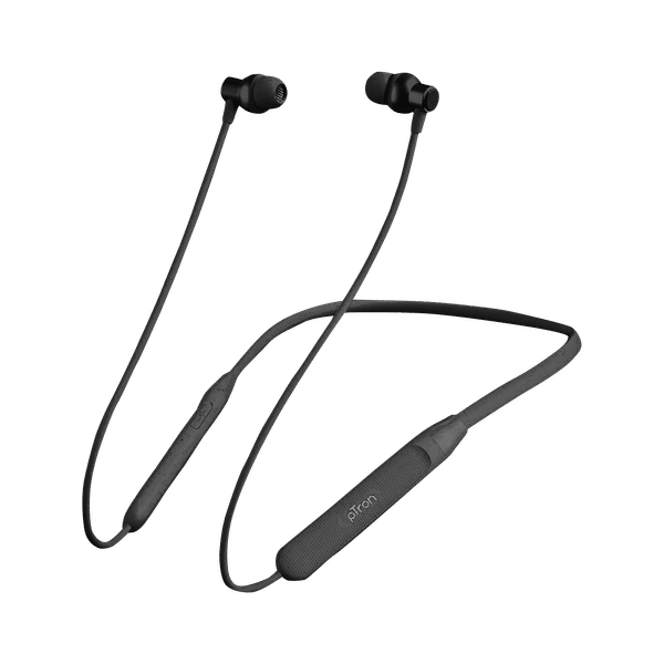 pTron Tangent Evo 140317085 Neckband with Passive Noise Cancellation (IPX4 Sweat & Water Resistant, 6 Hours Playtime, Black/Grey)_1