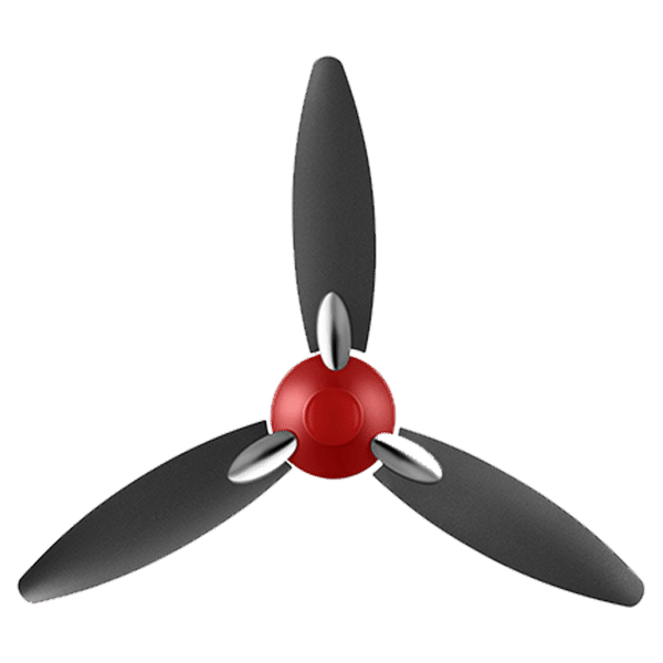 USHA Bloom Daffodil 125cm 3 Blade Ceiling Fan (With Copper Motor, 11105BL63WEM, Red and Black)_1