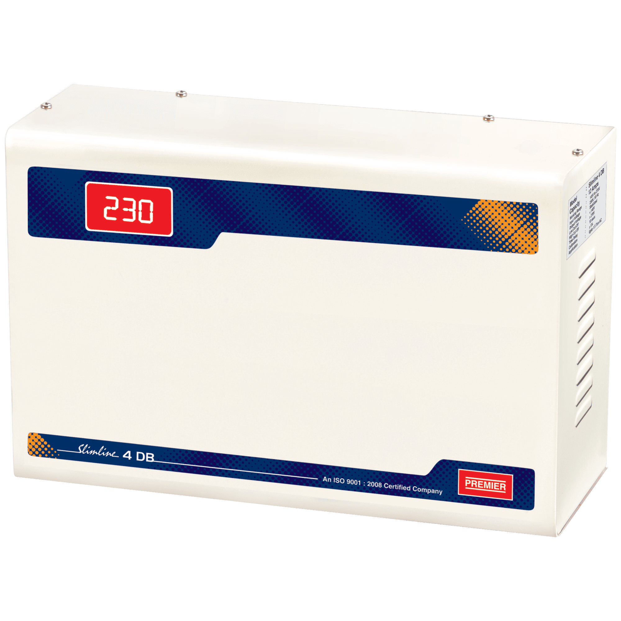 Buy Premier Slimline Double Boost 12 Amps Voltage Stabilizer For Up to 1.5  Ton AC (200 V - 240 V, Digital Display, 4KVA, White) Online - Croma