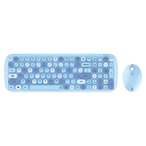 iGear KeyBee Rechargeable Wireless Keyboard & Mouse Combo (100 Keys, 1600 DPI Adjustable, Removable Key Caps, Blue)_1