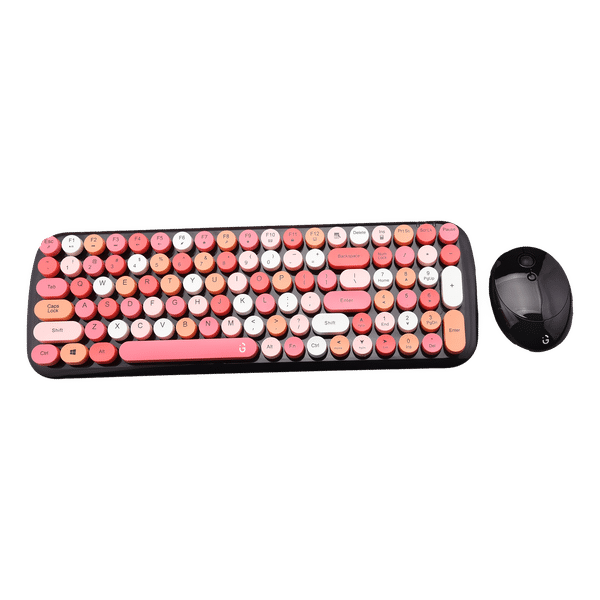 iGear KeyBee Rechargeable Wireless Keyboard & Mouse Combo (100 Keys, 1600 DPI Adjustable, Removable Key Caps, Pink)_1