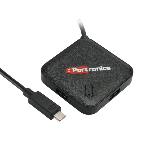 PORTRONICS Mport 34M USB Type C to USB 3.0 Type A USB Hub (Up to 5 Gbps Data Transfer, Black)_1