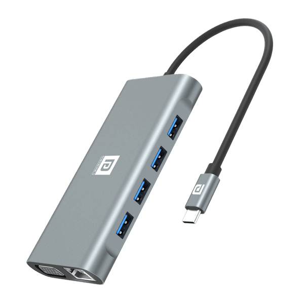Buy Portronics Mport 11C 11-in-1 USB Type C to USB Type C, USB 3.0 Type A,  LAN Port, 3.5mm Stereo, SD Card Slot, TF Card, VGA Port, HDMI Multi-Port  Hub (Up to