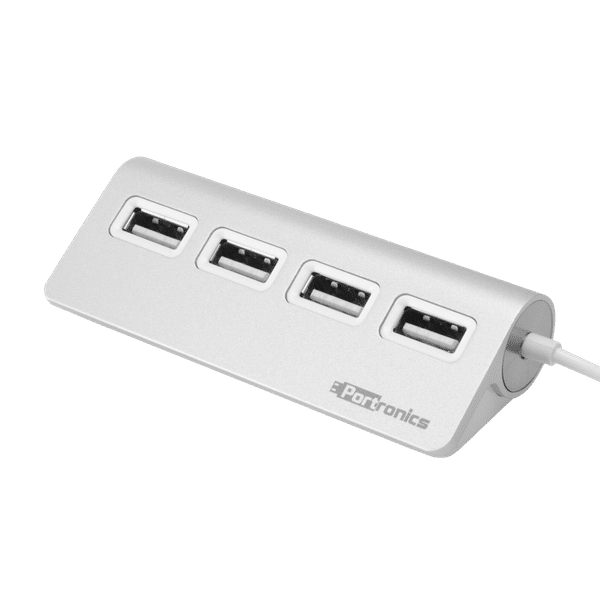 PORTRONICS Mport 24 USB 2.0 Type A to USB 2.0 Type A USB Hub (Up to 5 Gbps Data Transfer, Silver)_1
