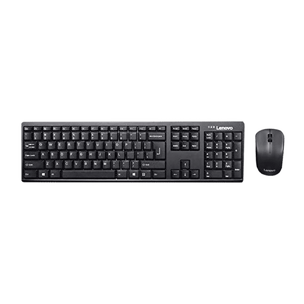 Lenovo 100 Wireless Keyboard & Mouse Combo (106 Keys, 1000 DPI, Spill Resistant, Black)_1