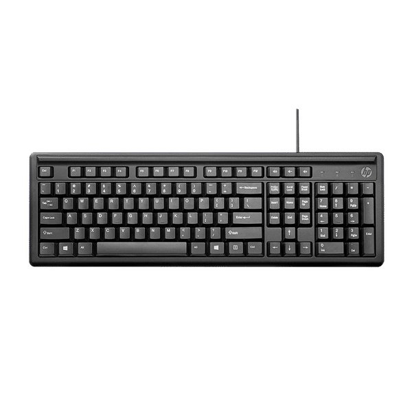 HP 100 Wired Keyboard with Number Pad (3 Hot Keys, Black)_1