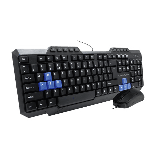 AMKETTE Xcite Neo Wired Keyboard & Mouse Combo (1000 DPI, Spill Resistant, Black)_1