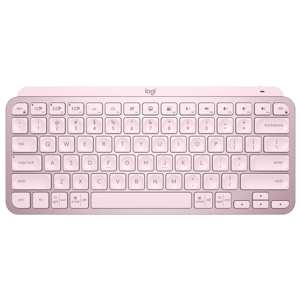 logitech MX Keys Mini Rechargeable Bluetooth Wireless Keyboard with Multi Device Connectivity (Ambient Light Sensors, Rose)_1