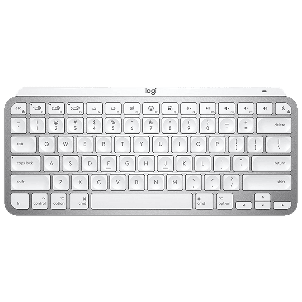 logitech MX Keys Mini Rechargeable Bluetooth Wireless Keyboard with Multi Device Connectivity (Ambient Light Sensors, Pale Grey)_1