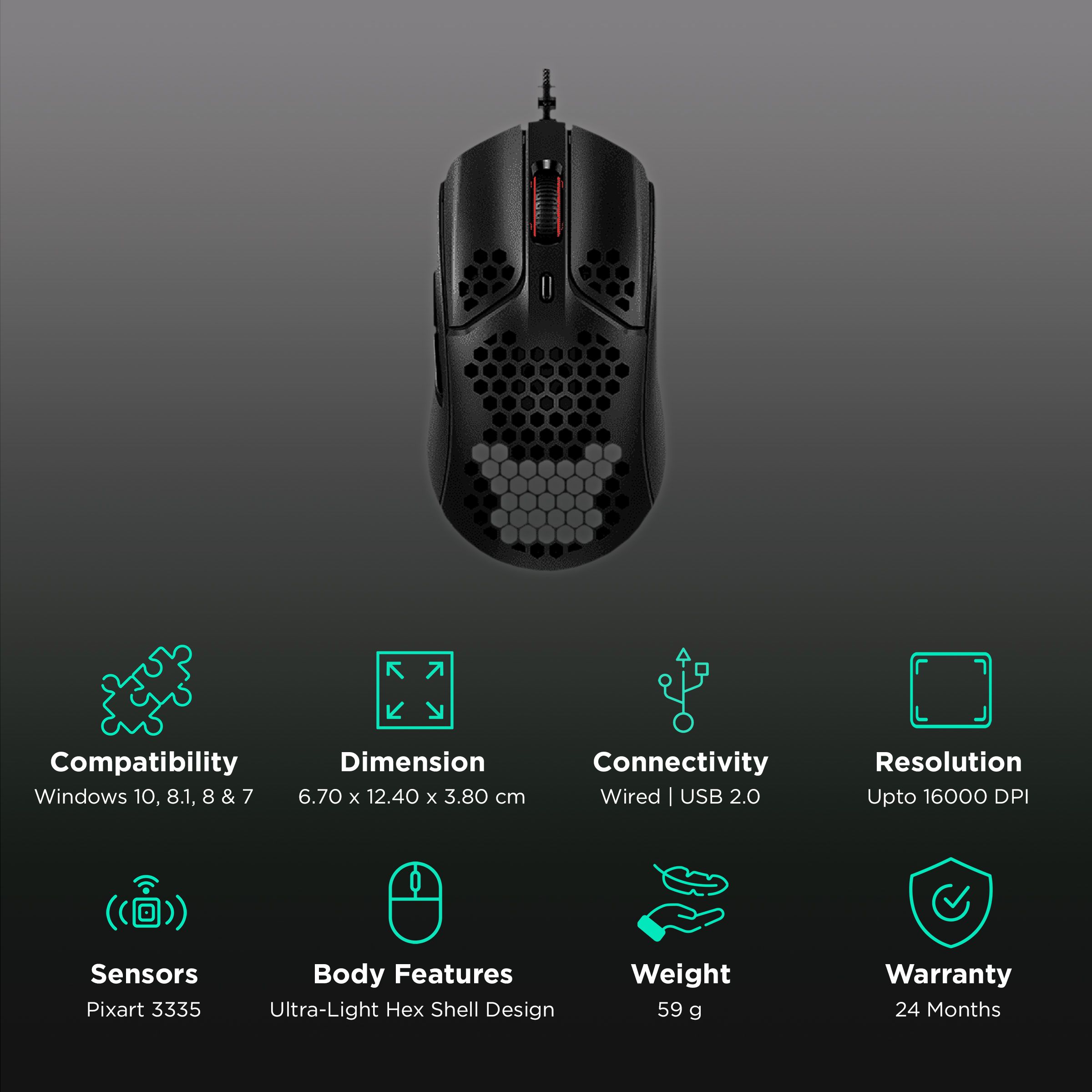 Buy HyperX Pulsefire Haste Wired Optical Gaming Mouse with Customizable ...